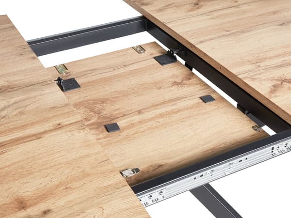 Spisebord med Uttrekkbar Bordplate Spisebord Lysebrun MDF-plate Metallben Moderne Industriell Stil