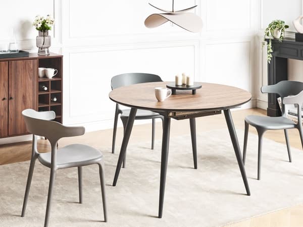 Spisestue Lysebrun MDF-topp Metallben Hårnålsben Moderne Industriell Stil