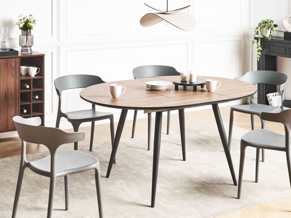 Spisestue Lysebrun MDF-topp Metallben Hårnålsben Moderne Industriell Stil