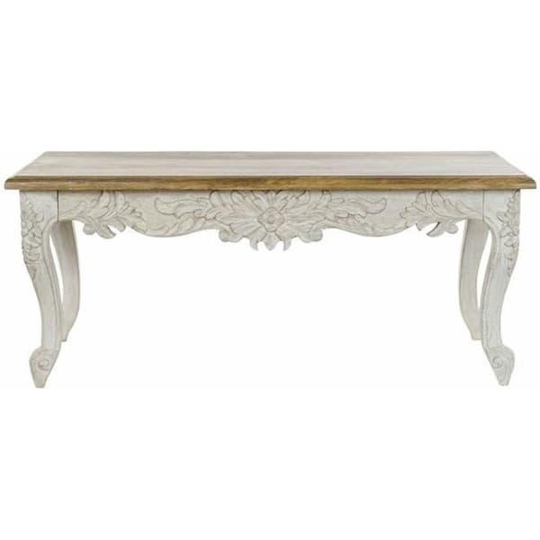 matbord 8424001858507 naturlig åldrad finish vit aluminiumträ mangoträ 120 x 61 x