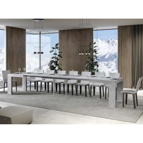 Rektangulärt utsträckbart bord för 6 till 20 personer L 180 till 440 cm betonggrå Ribo 2 fötter