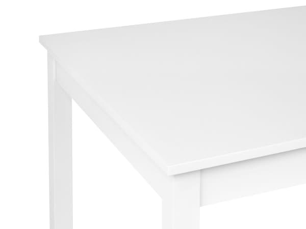 Spisebord i træ, hvidt, 119 x 73 cm, rektangulært, skandinavisk stil