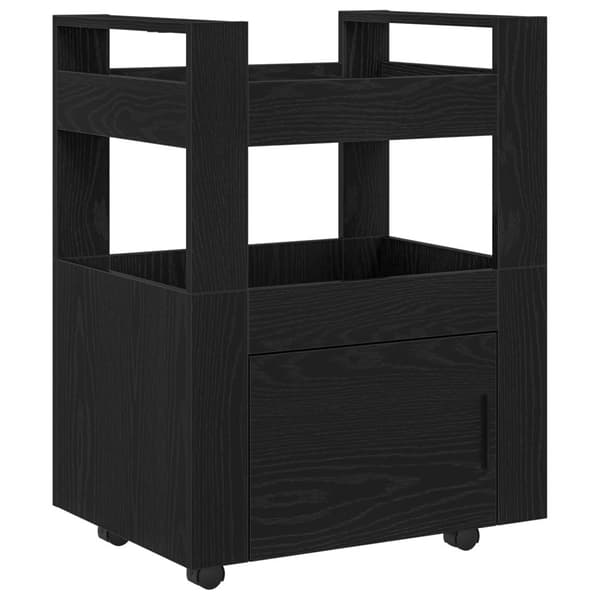 Kökshylla Svart Ek 60x45x80 cm Konstruerat trä