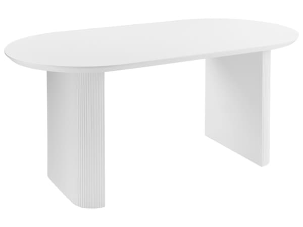 Spisebord Hvit MDF 180 x 90 cm 6 personer Oval form Moderne stil Spisestue Kjøkken