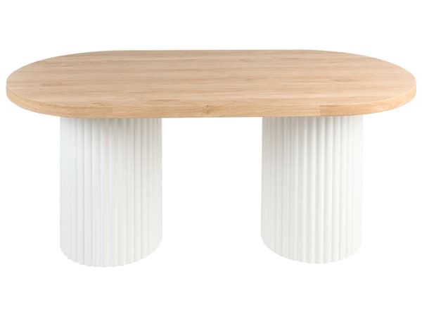 Spisebord MDF Lyst Træ 180 x 100 cm 6 Personers Moderne Søjlebord Designer Spisebord med Lameller Træbord til Spisestuen