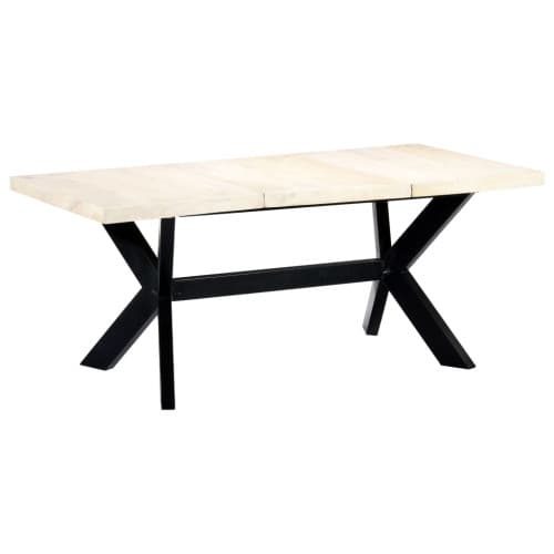 Matbord 180x90x75 cm massivt mangoträ vit