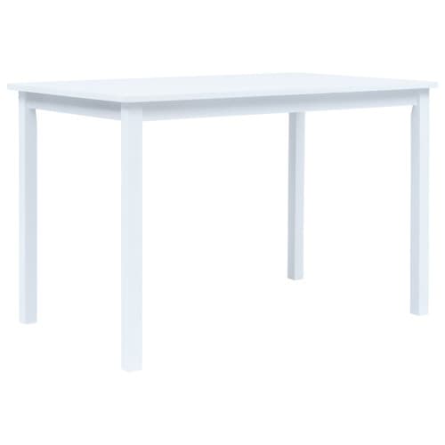 Matbord vit 114x71x75 cm massivt gummiträ