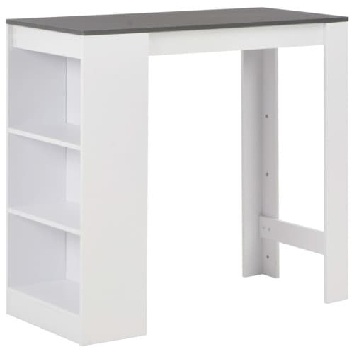 Barbord med hylla vit 110x50x103 cm