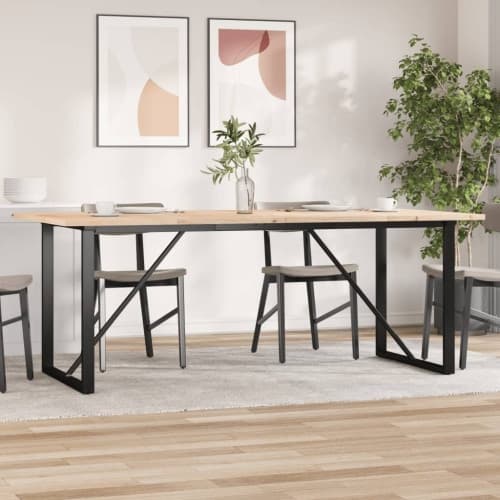 Matbord O-ram 200x100x75,5 cm massiv furu och stål
