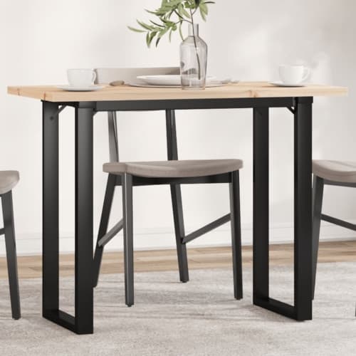 Matbord O-ram 100x50x75,5 cm massiv furu och stål