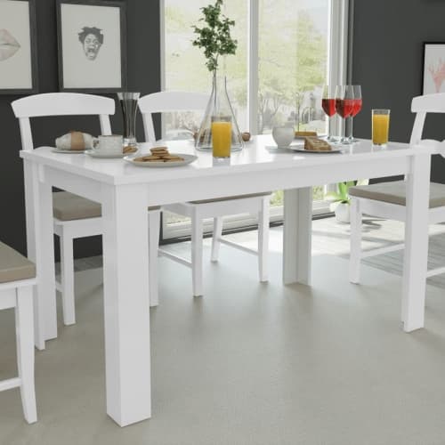 Matbord 140x80x75 cm vit Vit