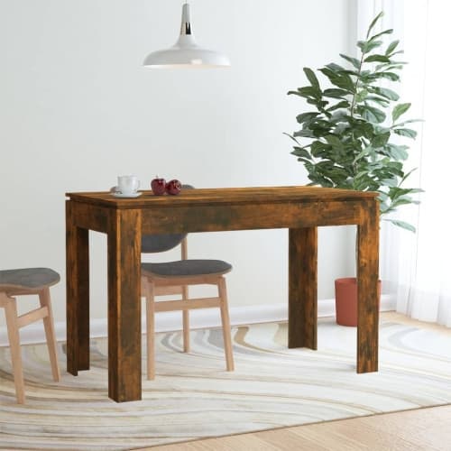 Matbord rökfärgad ek 120x60x76 cm konstruerat trä