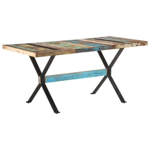 Matbord 160x80x76 cm massivt återvunnet trä