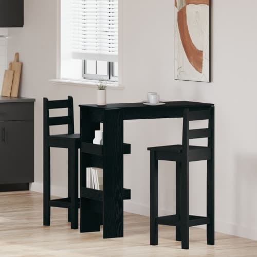 Vägghyllbord - Svart Ek - 102x55x103.5 cm - Tillverkat av Konstruerat trä