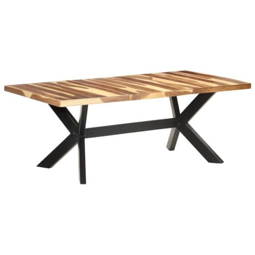 Matbord 200x100x75 cm massivt trä med honungsfinish