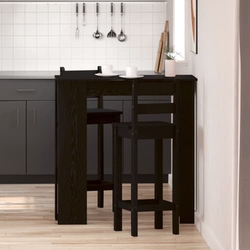 Barbord med Hylla - Svart Ek, 102x50x103.5 cm, Tillverkat av Ingenjörsmaterial