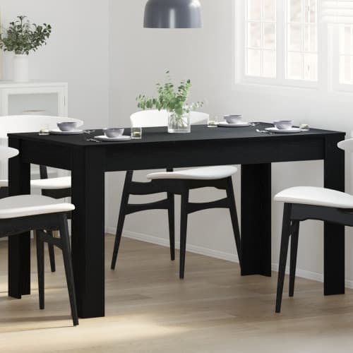 Matbord Svart Ek 140x74,5x76 cm Tillverkat i Trä