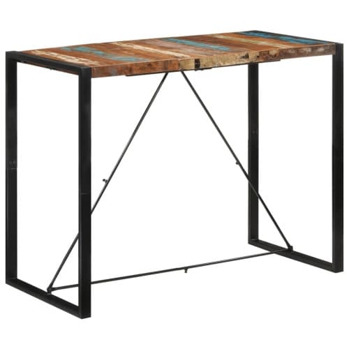 Barbord 140x70x110 cm massivt återvunnet trä