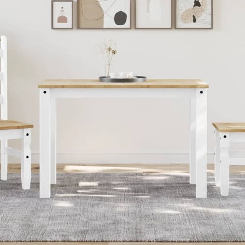 Matbord Panama vit 117x60x75 cm massiv furu