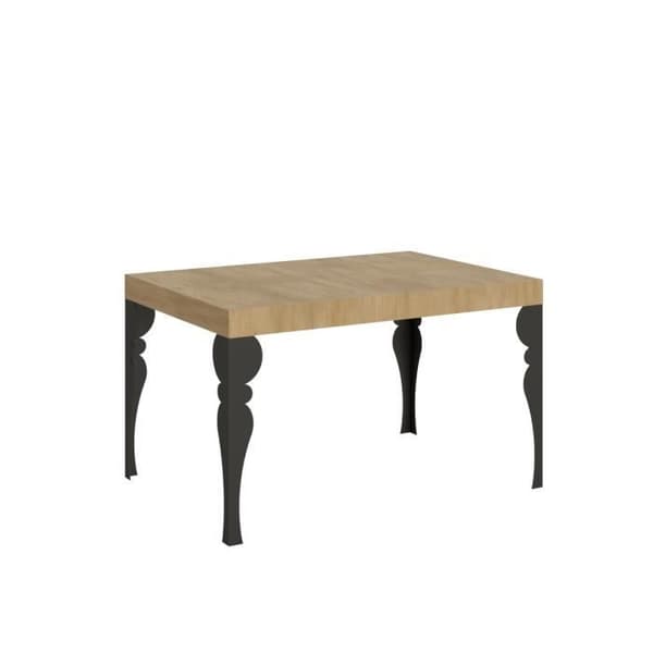 Uttökningsbart bord - Paxon - Ek Natur - 90x140/244 cm - ram Antracit