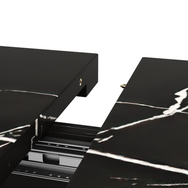 Udtrækkeligt spisebord 120-160x75x75,5cm - Til 6-8 personer - Lavet af MDF - Sort