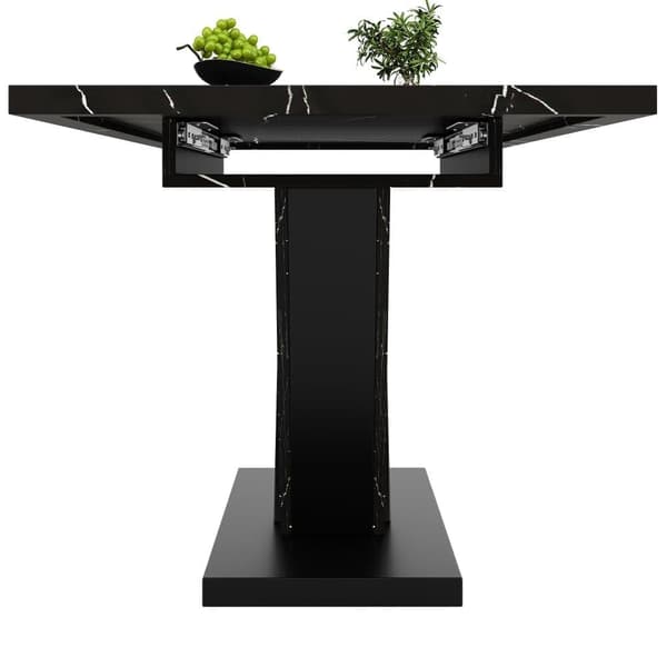 Udtrækkeligt spisebord 120-160x75x75,5cm - Til 6-8 personer - Lavet af MDF - Sort