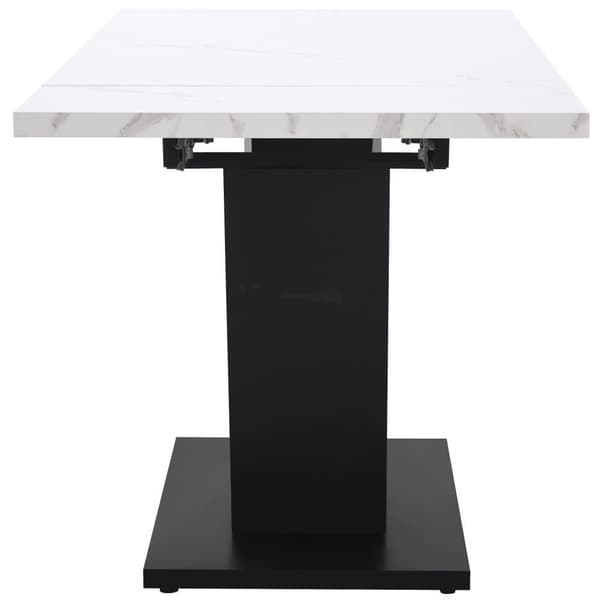 Udtrækkeligt spisebord 99-159x75x75 cm - Til 6-8 personer - Lavet af MDF - Hvid og sort