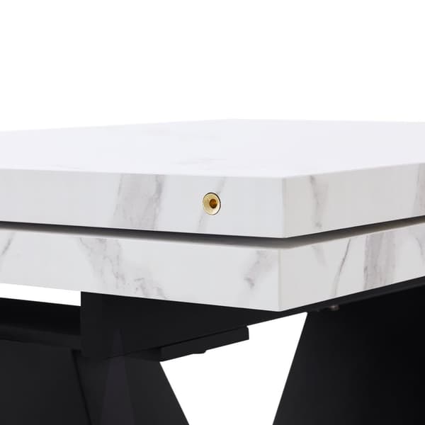 Udtrækkeligt spisebord 99-159x75x75 cm - Til 6-8 personer - Lavet af MDF - Hvid og sort
