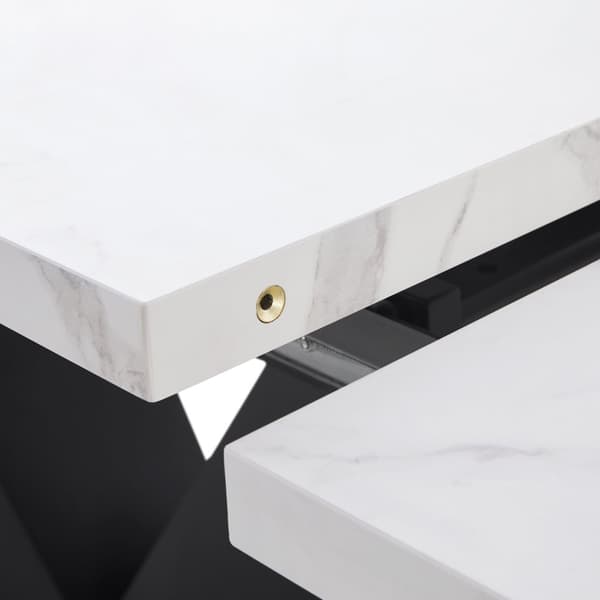 Udtrækkeligt spisebord 99-159x75x75 cm - Til 6-8 personer - Lavet af MDF - Hvid og sort