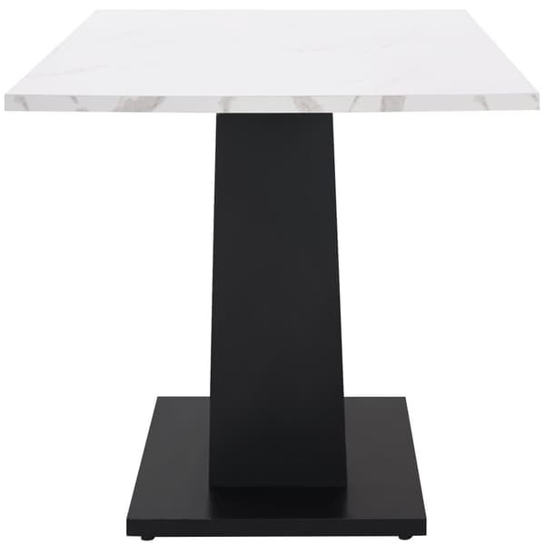 Matbord 140x75x75,5 cm - Bordsskiva i konstmarmor - MDF - För 4-6 personer - Vit och svart