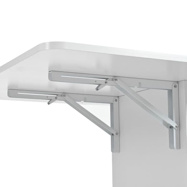Sammenklappeligt spisebord - med LED - lavet af MDF - med opbevaringsplads - hvid