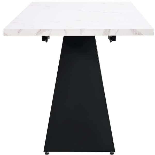 Udtrækkeligt spisebord 99-159 x 74 cm - 6 til 8 personer - lavet af MDF - hvid + sort