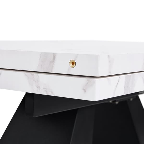 Udtrækkeligt spisebord 99-159 x 74 cm - 6 til 8 personer - lavet af MDF - hvid + sort