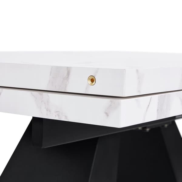 Udtrækkeligt spisebord 99-159 x 74 cm - 6 til 8 personer - lavet af MDF - hvid + sort