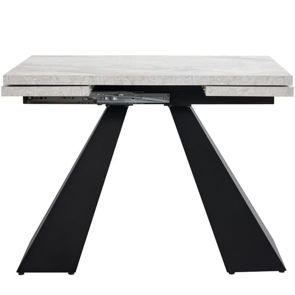 Utdragbart matbord 99-159 x 74 cm - 6 till 8 personer - tillverkat av MDF - svart + grå
