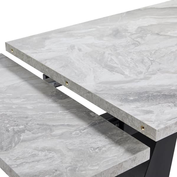 Utdragbart matbord 99-159 x 74 cm - 6 till 8 personer - tillverkat av MDF - svart + grå