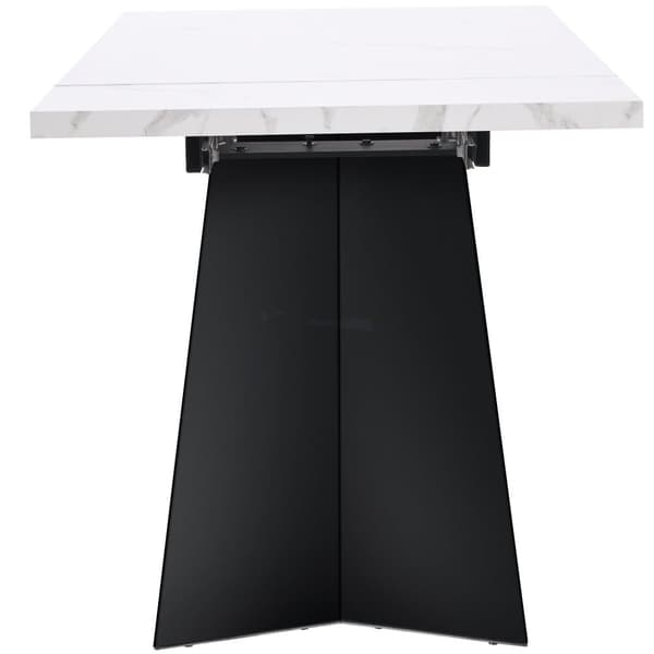 Udtrækkeligt spisebord 99-159 x 74 cm - 6 til 8 personer - lavet af MDF - hvid + sort