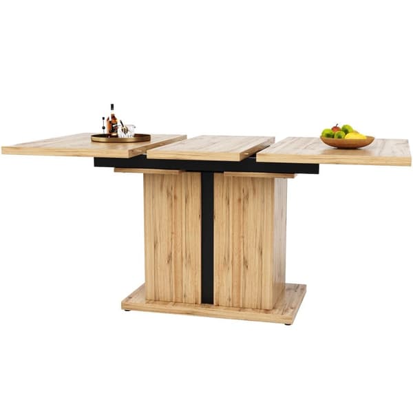 Udtrækkeligt spisebord 158,5 x 80 cm - 6 til 8 personer - MDF - Natur