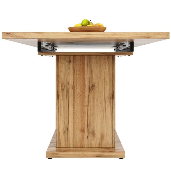 Udtrækkeligt spisebord 158,5 x 80 cm - 6 til 8 personer - MDF - Natur