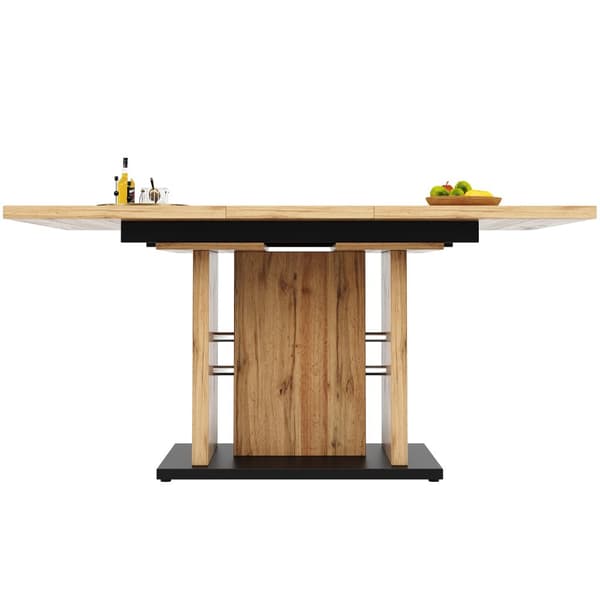 Jatkettava ruokapöytä 158,5 x 80 cm - 6-8 henkilöä - MDF - Natural