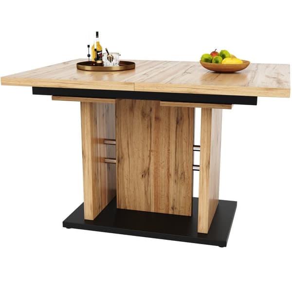 Jatkettava ruokapöytä 158,5 x 80 cm - 6-8 henkilöä - MDF - Natural