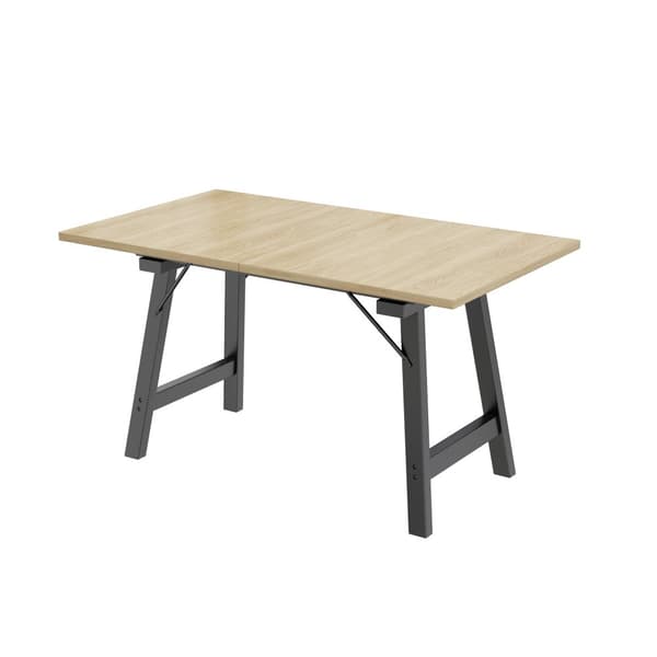 Udtrækkeligt spisebord af MDF - 140/180 x 80 cm - velegnet til 4 til 6 personer - natur