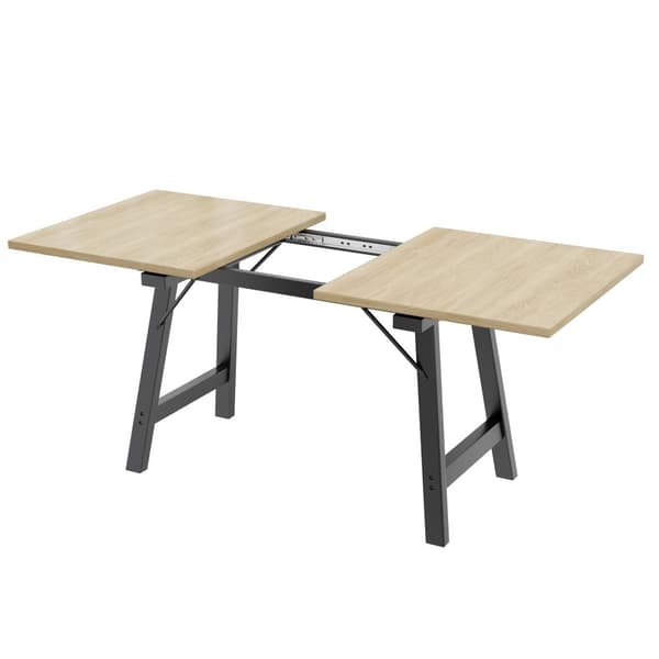 Udtrækkeligt spisebord af MDF - 140/180 x 80 cm - velegnet til 4 til 6 personer - natur