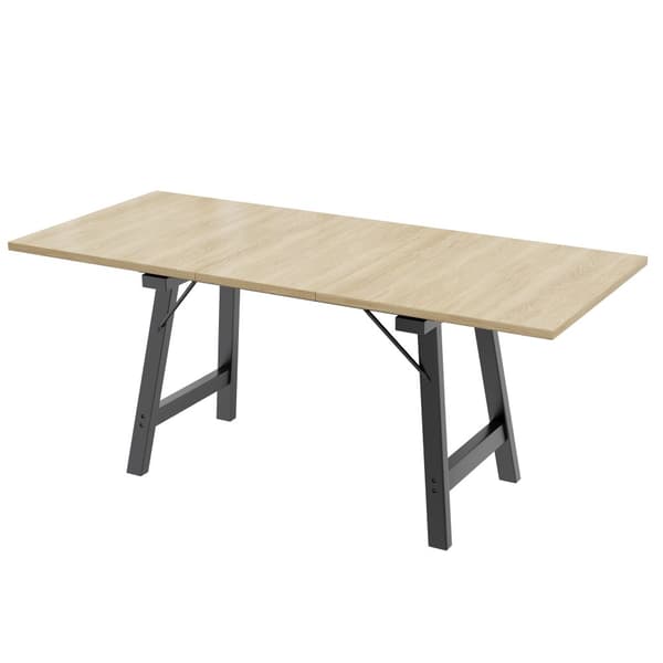 Udtrækkeligt spisebord af MDF - 140/180 x 80 cm - velegnet til 4 til 6 personer - natur