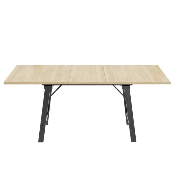 Udtrækkeligt spisebord af MDF - 140/180 x 80 cm - velegnet til 4 til 6 personer - natur