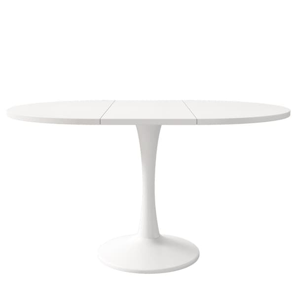 Jatkettava Soikea Ruokapöytä - 100/140 x 100 x 75 cm - MDF - Valkoinen