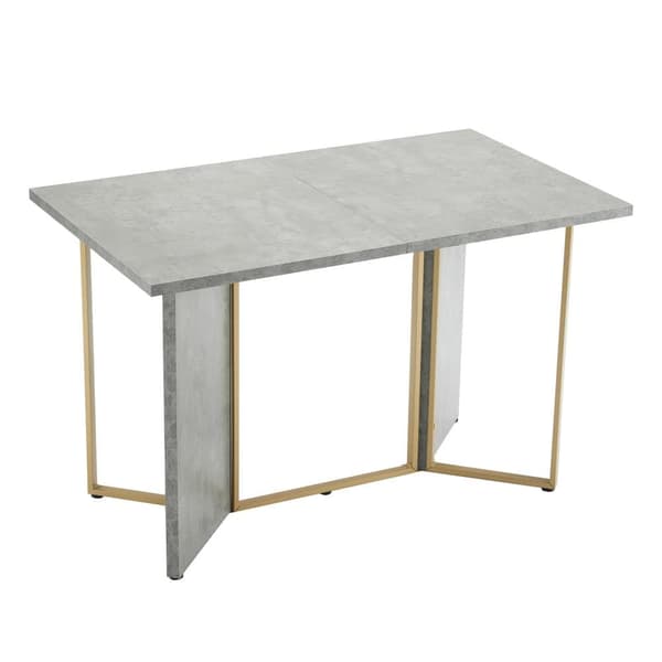 Spisebord - MDF-plade og metalben - Grå