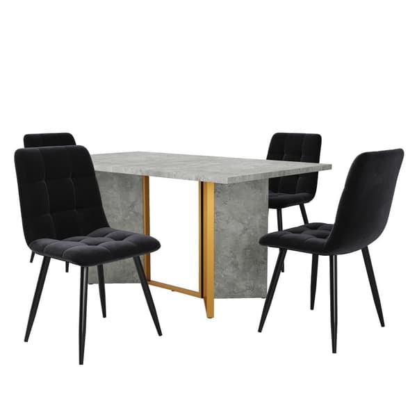 Spisebord - MDF-plade og metalben - Grå