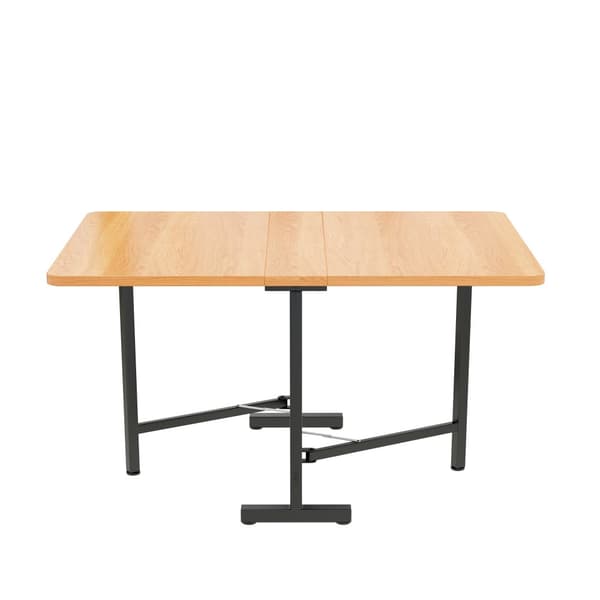 Sammenklappeligt MDF spisebord - 120 x 80 cm - velegnet til 4 til 6 personer - natur
