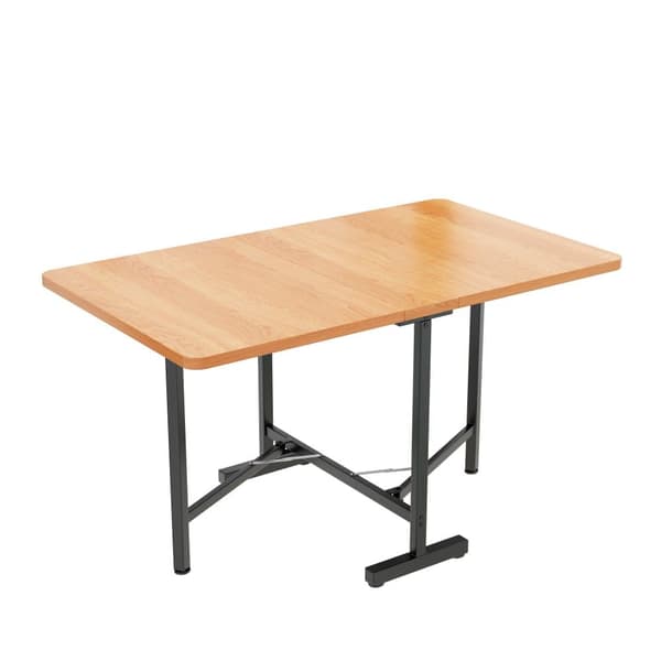 Sammenklappeligt MDF spisebord - 120 x 80 cm - velegnet til 4 til 6 personer - natur